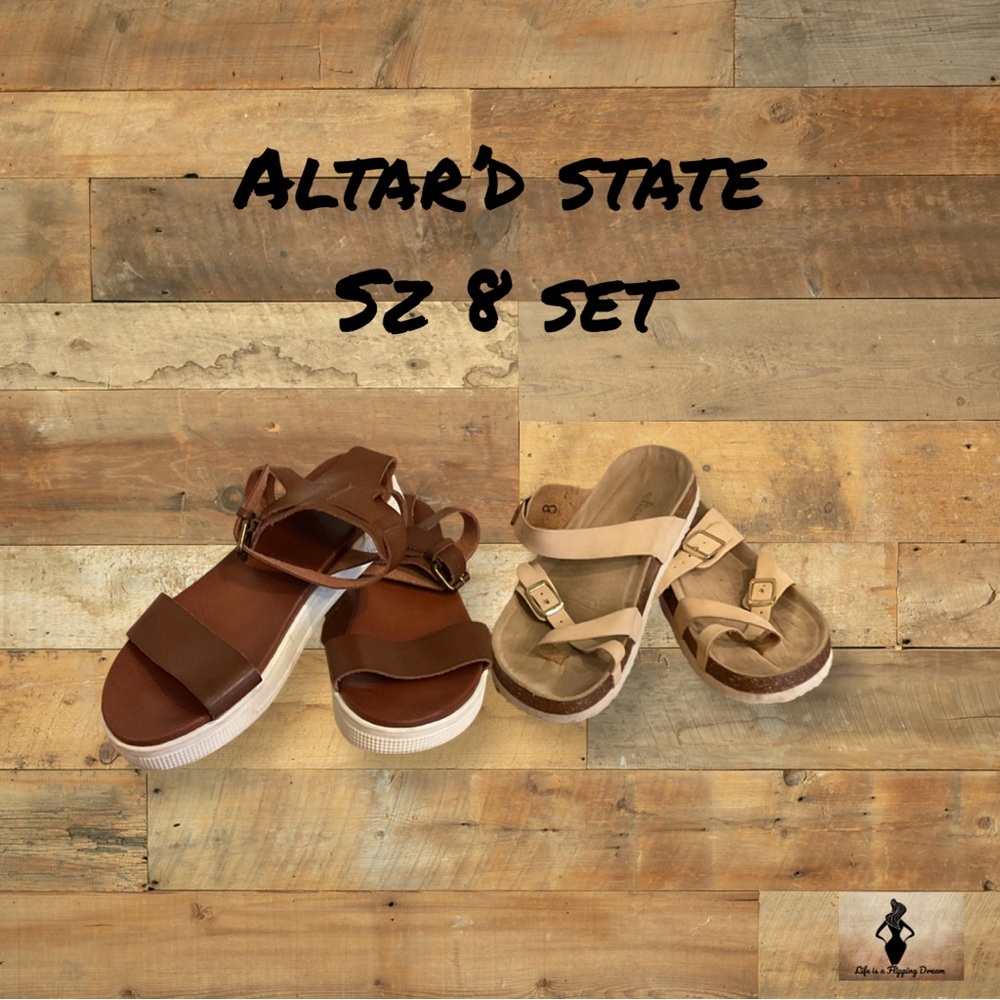 Altar'd State Sandal Set - Brown and Tan Sz 8
